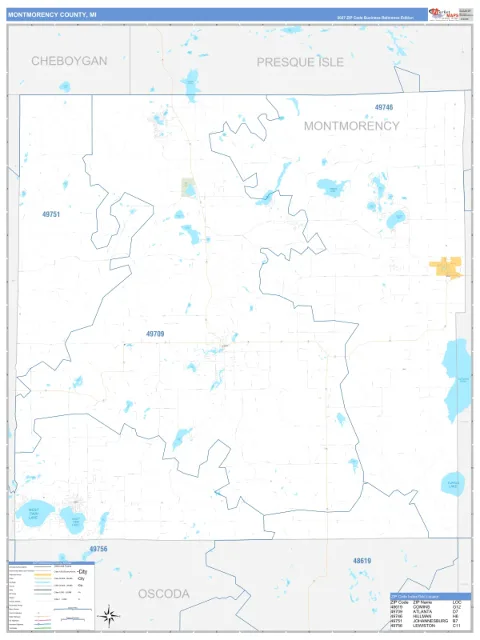 Montmorency County, MI map