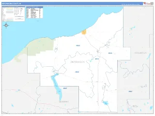 Ontonagon County, MI Business Reference style ZIP Code wall map