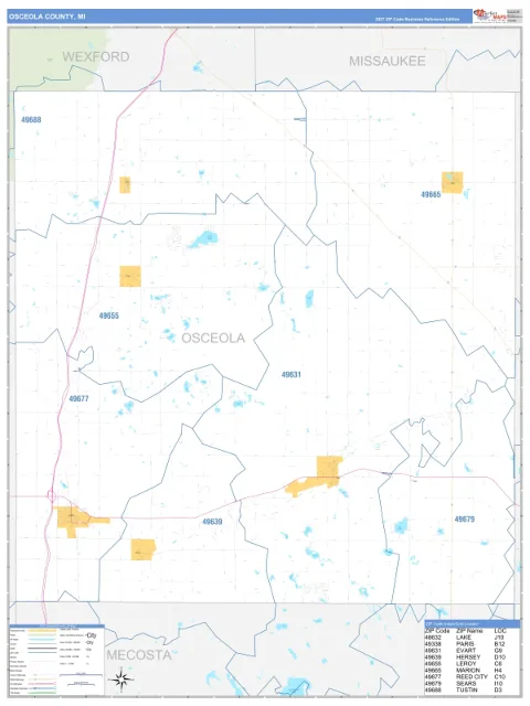 Osceola County, MI map