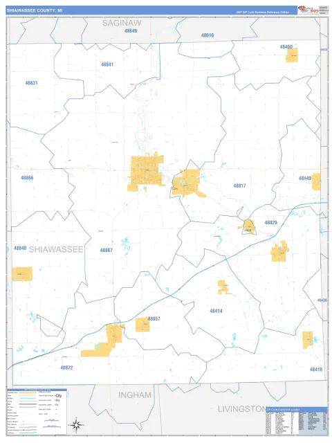 Shiawassee County, MI map