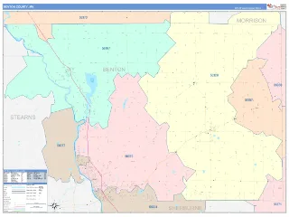Benton County, MN ColorCast style ZIP Code wall map
