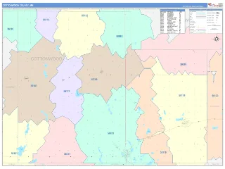 Cottonwood County, MN ColorCast style ZIP Code wall map