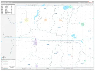 Faribault County, MN Classic style ZIP Code wall map