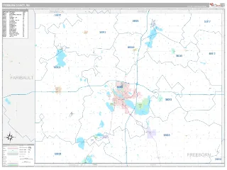 Freeborn County, MN Classic style ZIP Code wall map