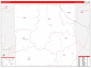 Grant County, MN RedLine style ZIP Code wall map