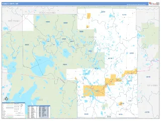 Itasca County, MN Business Reference style ZIP Code wall map