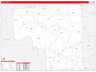 Itasca County, MN RedLine style ZIP Code wall map