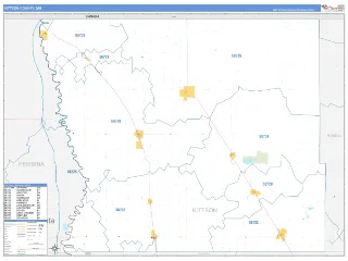 Kittson County, MN Business Reference style ZIP Code wall map