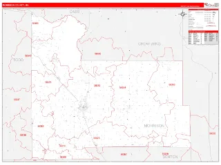 Morrison County, MN RedLine style ZIP Code wall map