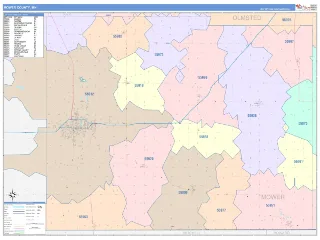 Mower County, MN ColorCast style ZIP Code wall map
