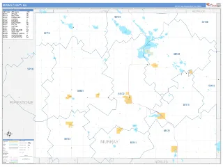 Murray County, MN Business Reference style ZIP Code wall map