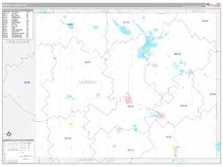 Murray County, MN Classic style ZIP Code wall map