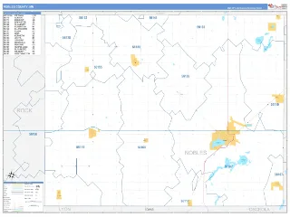 Nobles County, MN Business Reference style ZIP Code wall map