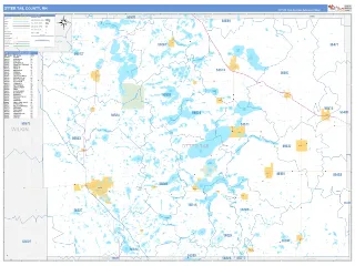Otter Tail County, MN Business Reference style ZIP Code wall map