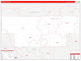 Red Lake County, MN RedLine style ZIP Code wall map