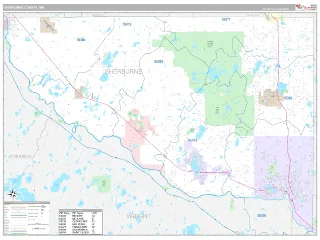 Sherburne County, MN Classic style ZIP Code wall map