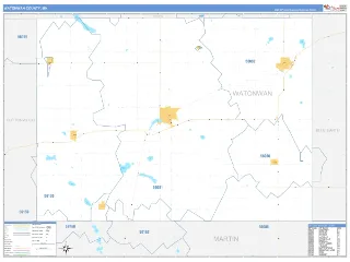 Watonwan County, MN Business Reference style ZIP Code wall map