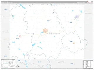 Watonwan County, MN Classic style ZIP Code wall map
