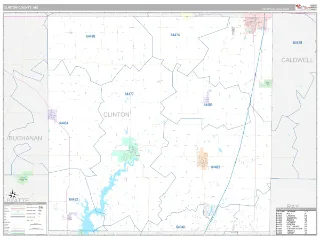 Clinton County, MO Classic style ZIP Code wall map