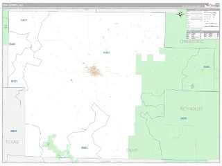 Dent County, MO Classic style ZIP Code wall map