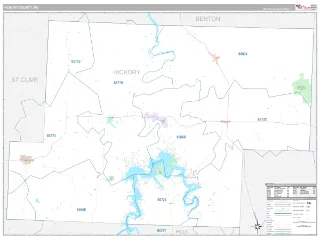 Hickory County, MO Classic style ZIP Code wall map