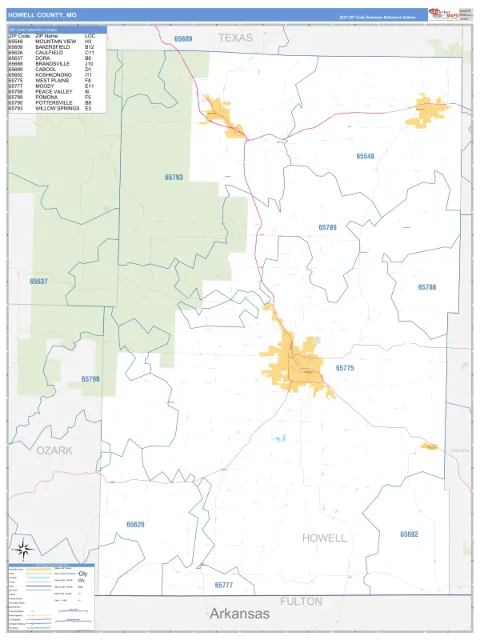 Howell County, MO map