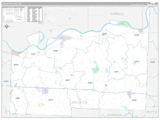 Lafayette County, MO Classic style ZIP Code wall map