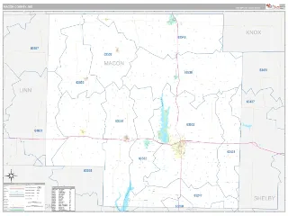 Macon County, MO Classic style ZIP Code wall map