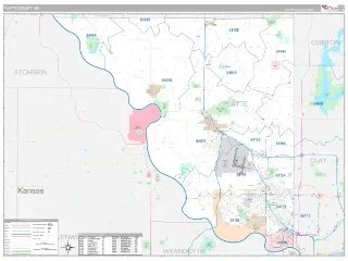 Platte County, MO Classic style ZIP Code wall map