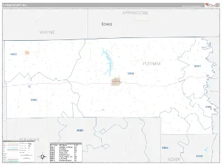 Putnam County, MO Classic style ZIP Code wall map