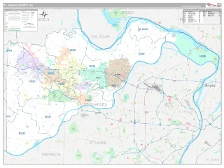 St. Charles County, MO Classic style ZIP Code wall map