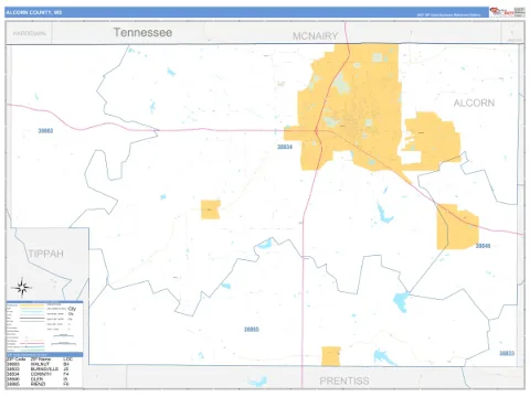Alcorn County, MS map