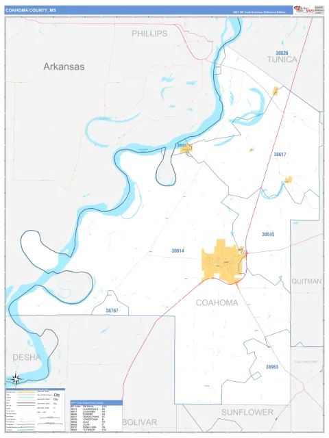 Coahoma County, MS map
