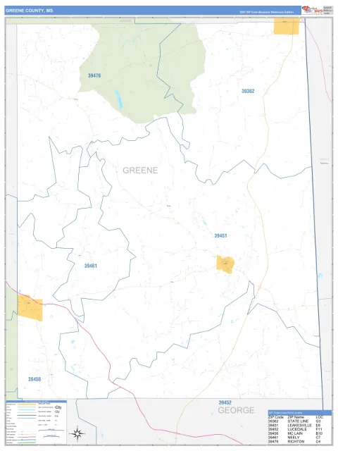Greene County, MS map