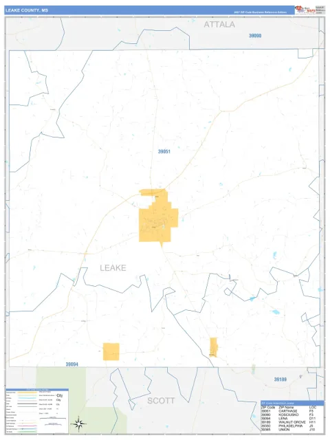 Leake County, MS map