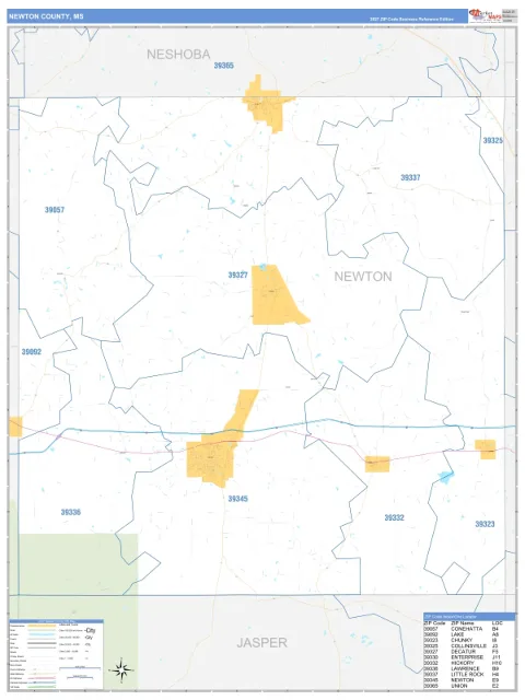 Newton County, MS map