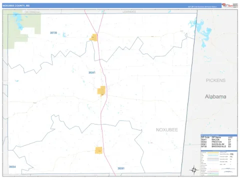 Noxubee County, MS map