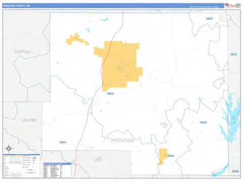 Prentiss County, MS map