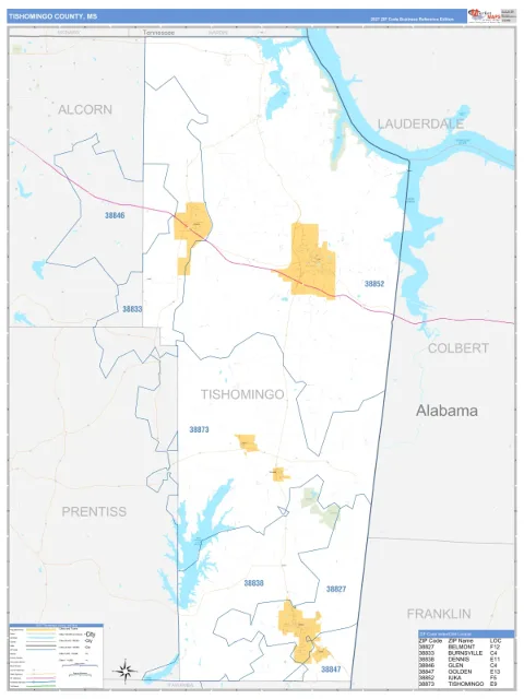 Tishomingo County, MS map