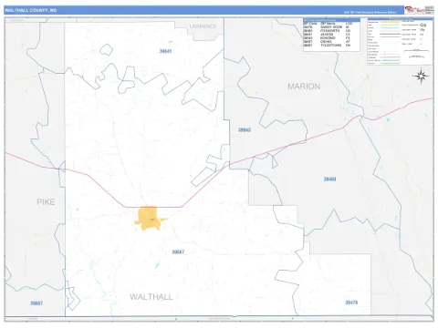 Walthall County, MS map