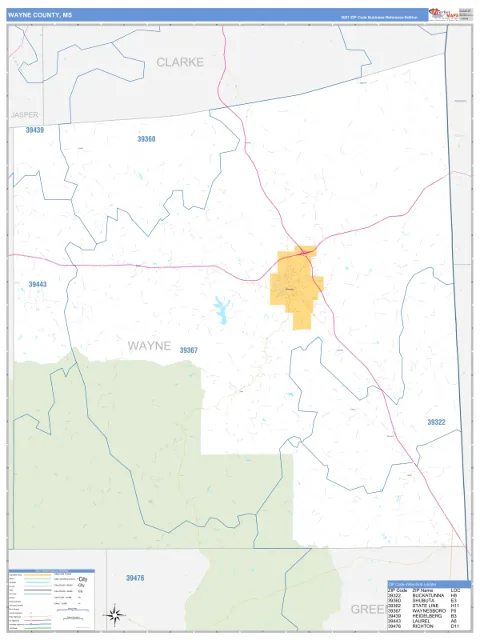 Wayne County, MS map