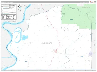 Wilkinson County, MS Classic style ZIP Code wall map