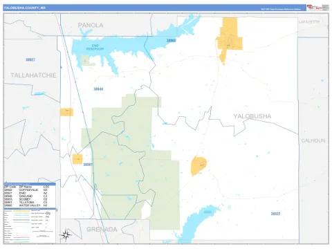 Yalobusha County, MS map