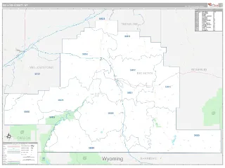 Big Horn County, MT Classic style ZIP Code wall map