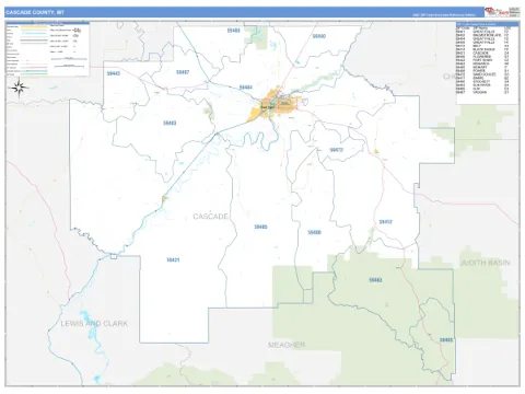 Cascade County, MT map