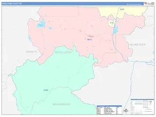 Deer Lodge County, MT ColorCast style ZIP Code wall map