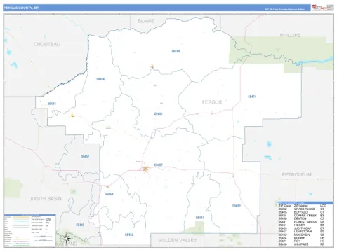 Fergus County, MT map