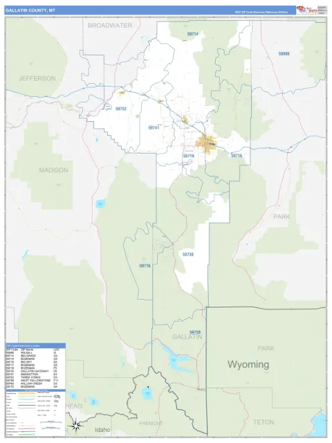 Gallatin County, MT map