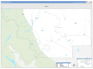 Glacier County, MT Business Reference style ZIP Code wall map