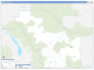Meagher County, MT Business Reference style ZIP Code wall map